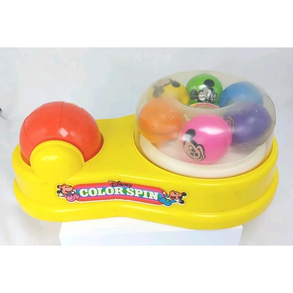 VINTAGE DISNEY COLOR SPIN‎ TOY MATTEL 1986 MICKEY MINNIE MOUSE BABY INFANT Works